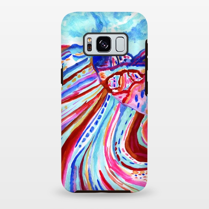 Galaxy S8 plus StrongFit Abstract Rainbow Mountains  by Tigatiga