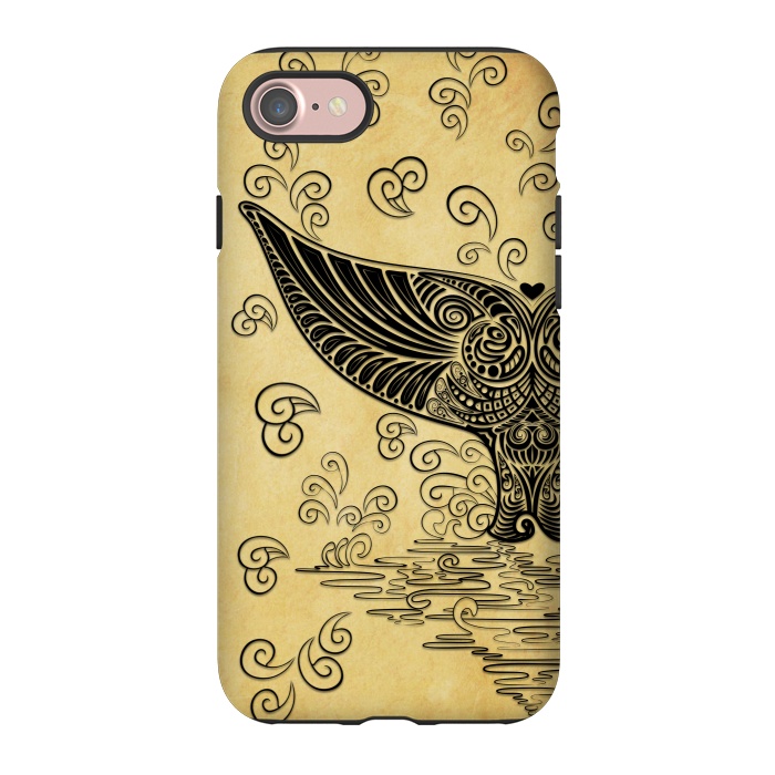 iPhone 7 StrongFit Whale Tail Boho Vintage Tattoo Style by BluedarkArt
