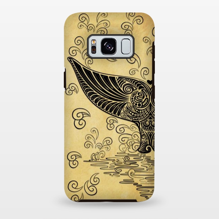 Galaxy S8 plus StrongFit Whale Tail Boho Vintage Tattoo Style by BluedarkArt