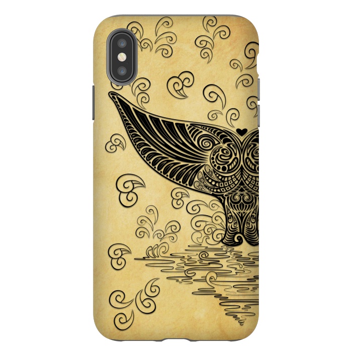 iPhone Xs Max StrongFit Whale Tail Boho Vintage Tattoo Style by BluedarkArt