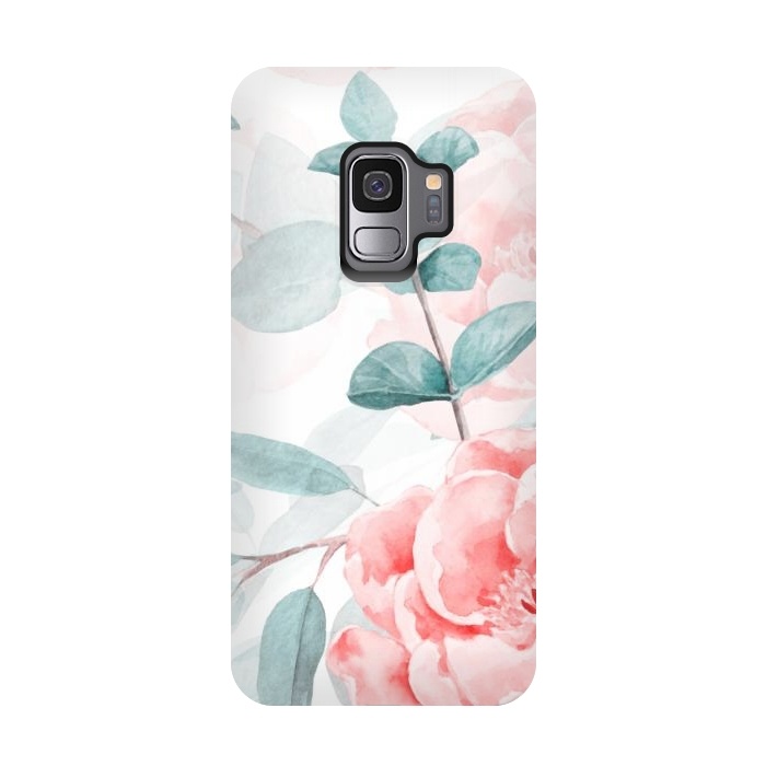 Galaxy S9 StrongFit Rose Blush and Eucalyptus by  Utart