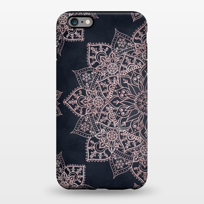 iPhone 6/6s plus StrongFit Elegant rose gold poinsettia and snowflakes mandala art by InovArts