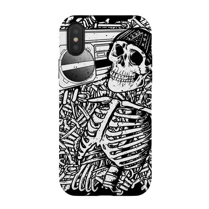 iPhone Xs / X StrongFit Skull Boombox by Afif Quilimo