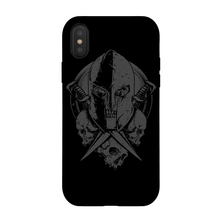 iPhone Xs / X StrongFit Skull Spartan by Afif Quilimo