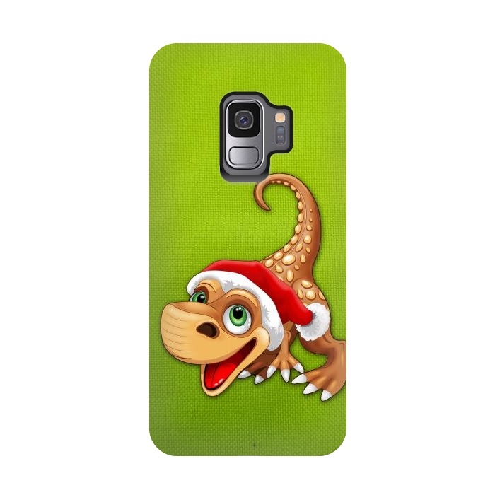 Galaxy S9 StrongFit Dinosaur Baby Cute Santa Claus by BluedarkArt