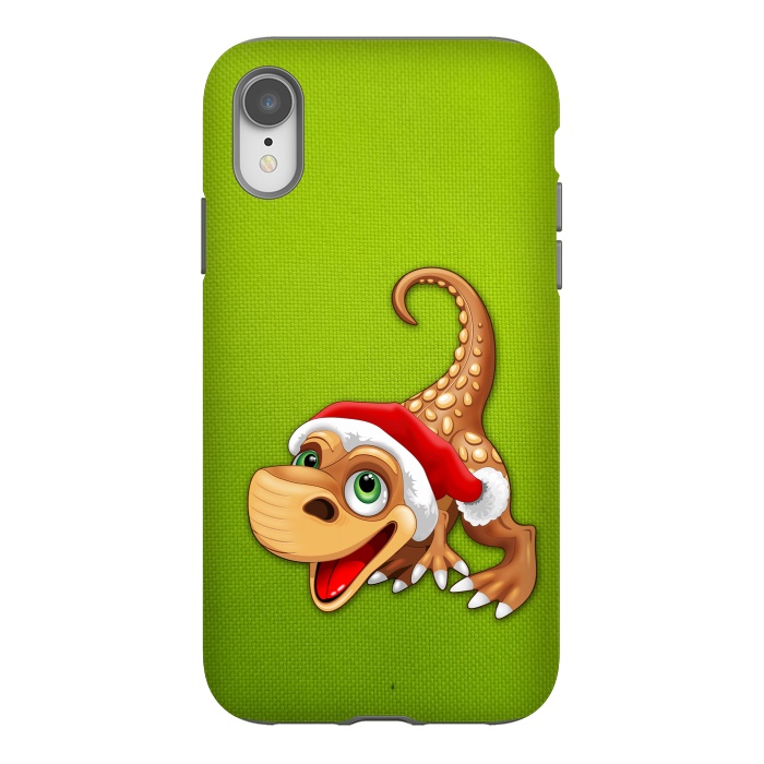 iPhone Xr StrongFit Dinosaur Baby Cute Santa Claus by BluedarkArt