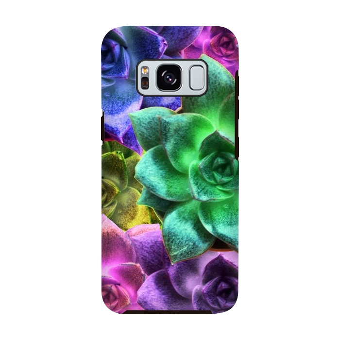 Galaxy S8 StrongFit Succulent Plants Psychedelic Colors Pattern by BluedarkArt