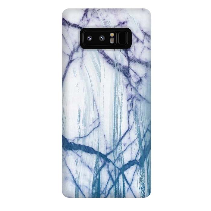 Galaxy Note 8 StrongFit Blue white marble brushstrokes by Oana 