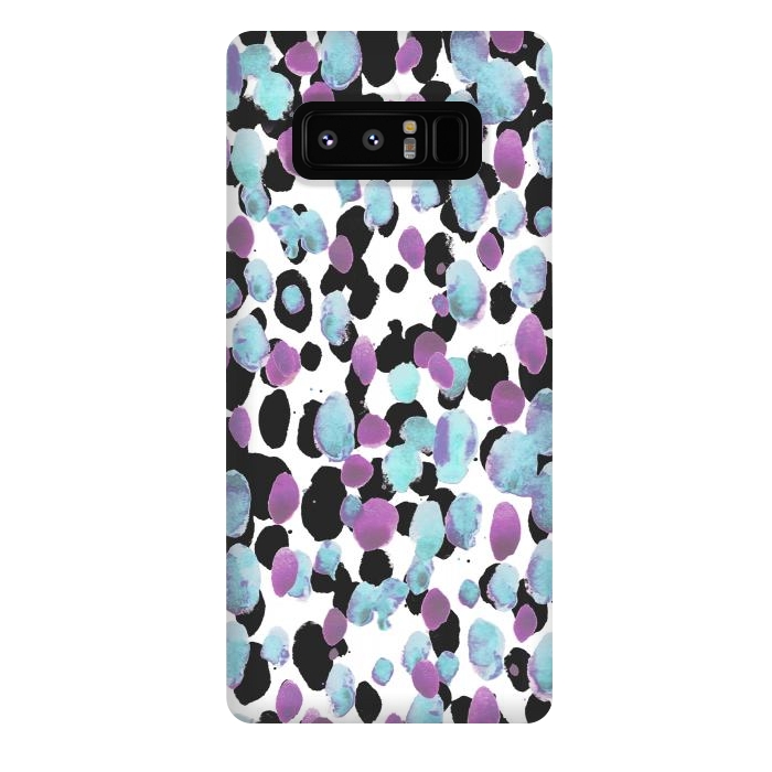 Galaxy Note 8 StrongFit Purple blue animal print paint spots by Oana 