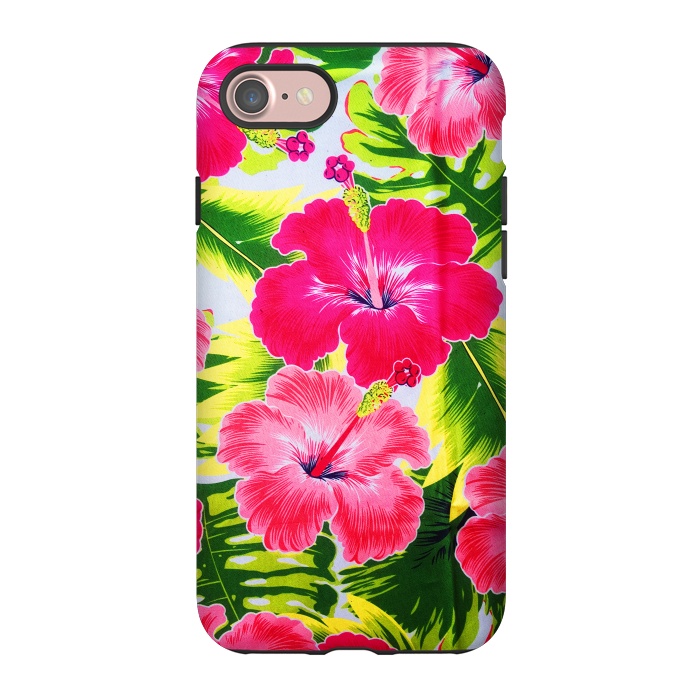 iPhone 7 StrongFit Hibiscus Exotic Floral Pattern by BluedarkArt