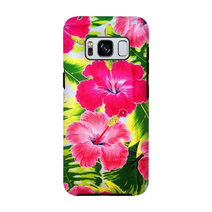Galaxy S8 StrongFit Hibiscus Exotic Floral Pattern by BluedarkArt