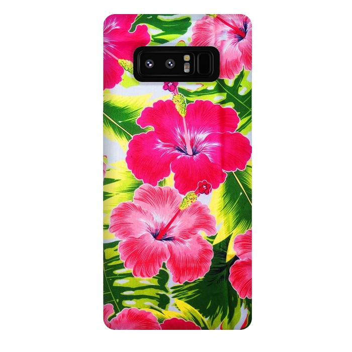 Galaxy Note 8 StrongFit Hibiscus Exotic Floral Pattern by BluedarkArt