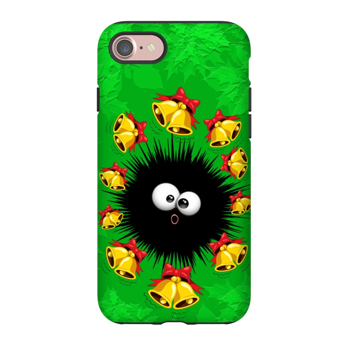 iPhone 7 StrongFit Fuzzy Funny Christmas Sea Urchin Character by BluedarkArt