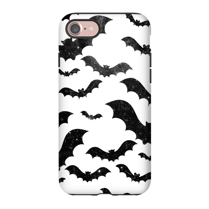 iPhone 7 StrongFit Black starry night sky bats - Halloween by Oana 