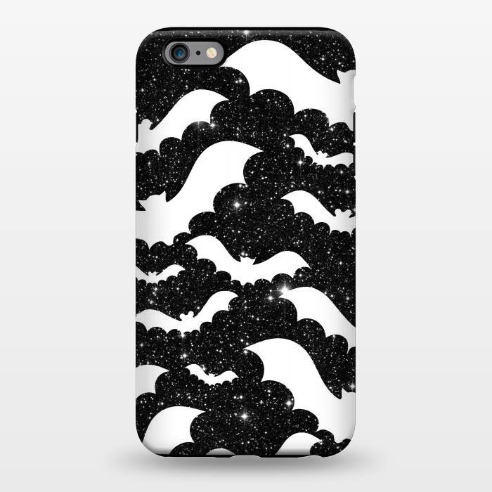 iPhone 6/6s plus StrongFit White bats on sparkly night sky stars - Halloween by Oana 