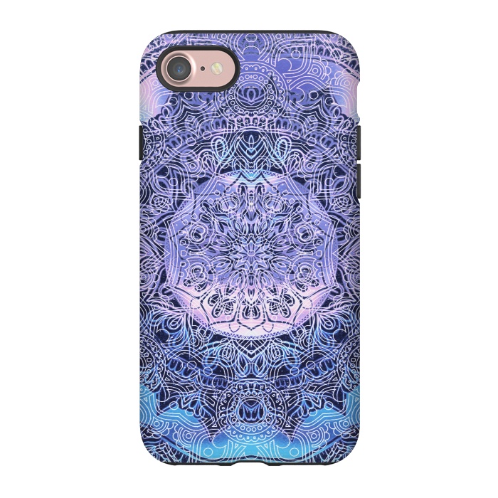 iPhone 7 StrongFit Purple blue ethnic gradient mandala flowers by Oana 