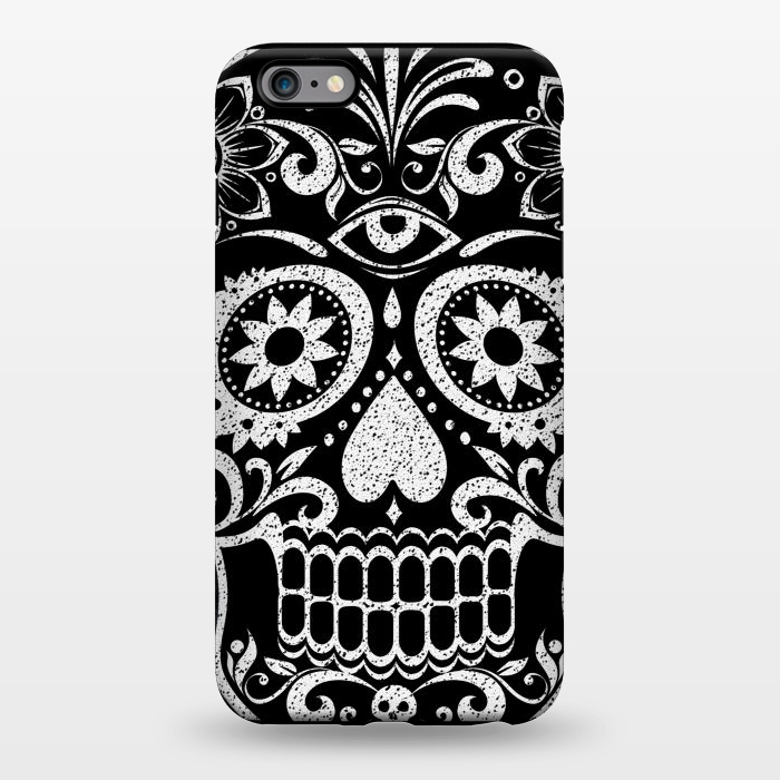 iPhone 6/6s plus StrongFit White glitter day of the dead sugar skull - Halloween by Oana 