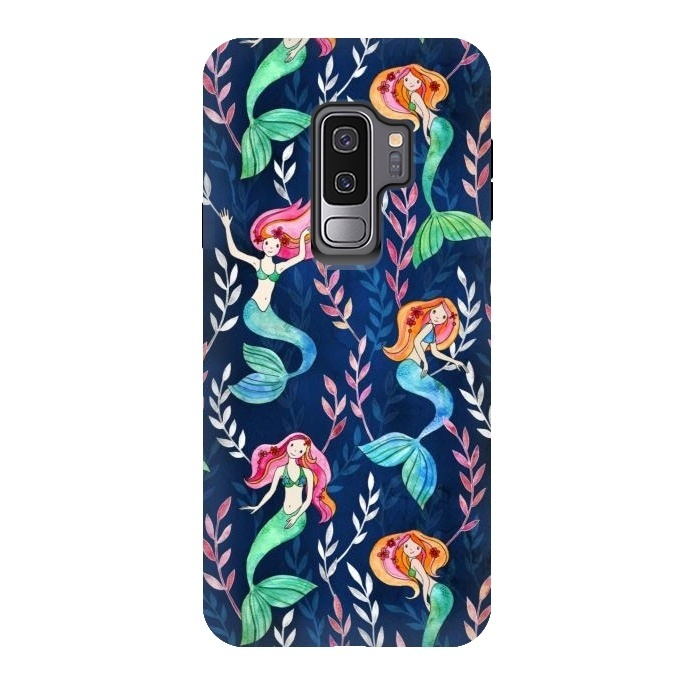 Galaxy S9 plus StrongFit Little Merry Mermaids by Micklyn Le Feuvre