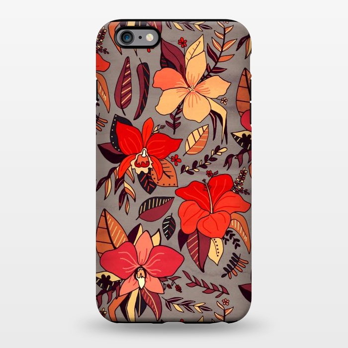 iPhone 6/6s plus StrongFit Red Tropical Floral by Tigatiga