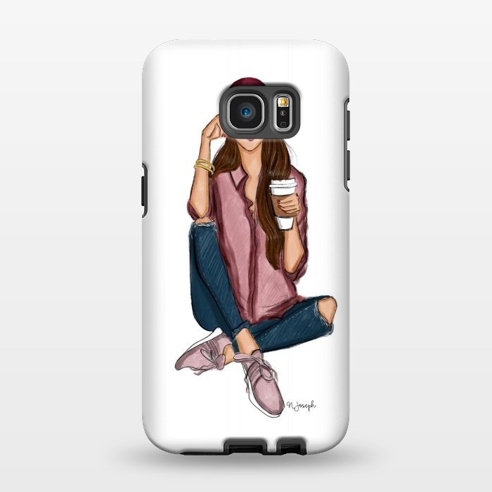 Galaxy S7 EDGE StrongFit Basic Chic - Brunette  by Natasha Joseph Illustrations 