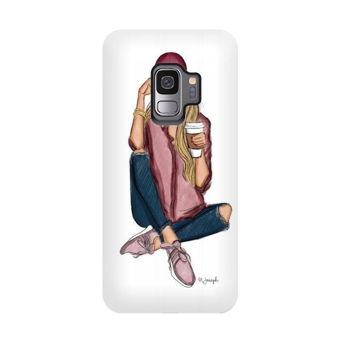 Galaxy S9 StrongFit Basic Chic - Blonde by Natasha Joseph Illustrations 