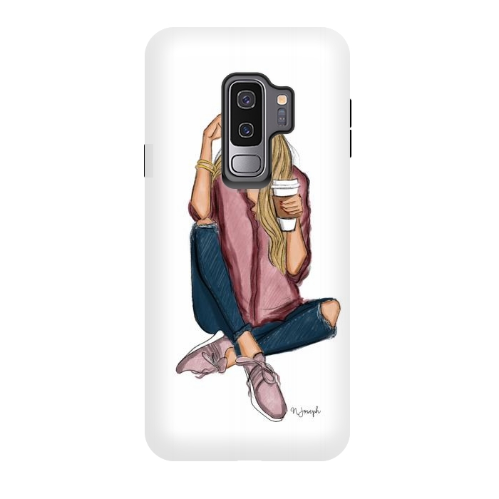Galaxy S9 plus StrongFit Basic Chic - Blonde by Natasha Joseph Illustrations 