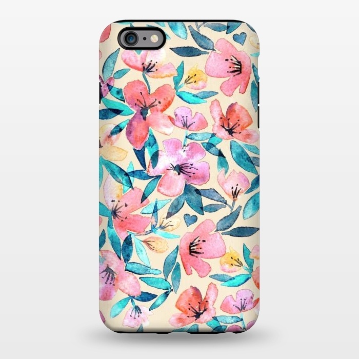 iPhone 6/6s plus StrongFit Fresh Watercolor Floral on Cream  by Micklyn Le Feuvre