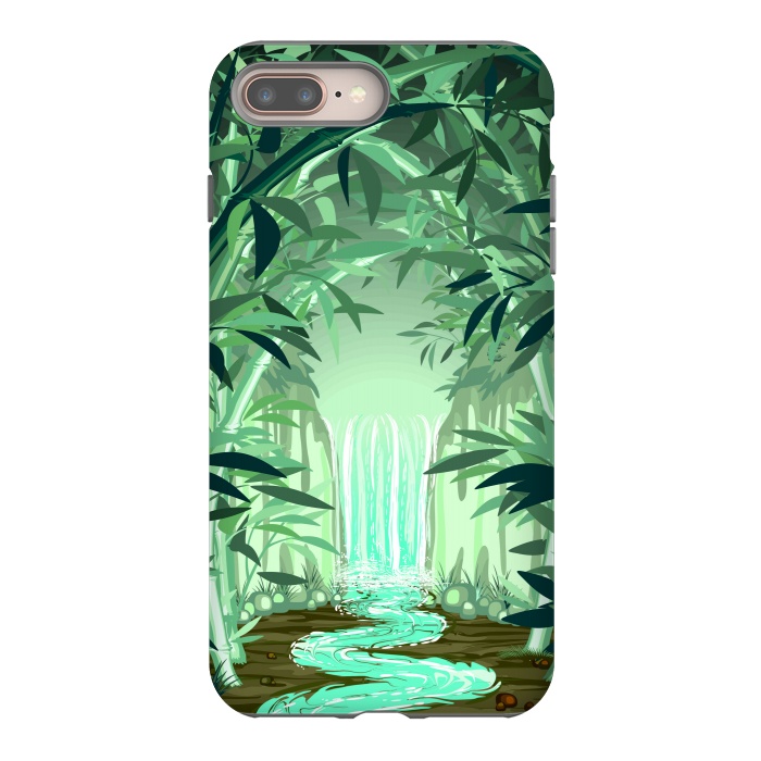 iPhone 7 plus StrongFit Fluorescent Waterfall on Surreal Bamboo Forest  by BluedarkArt