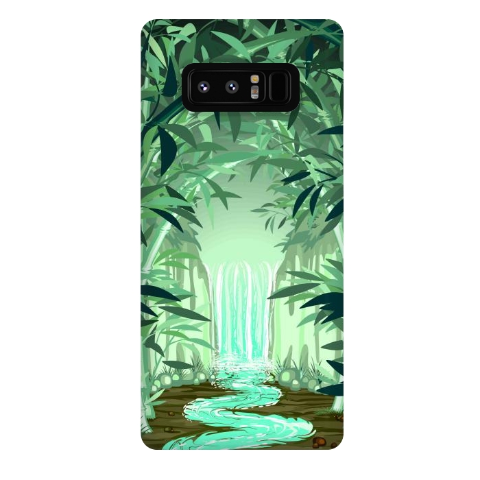 Galaxy Note 8 StrongFit Fluorescent Waterfall on Surreal Bamboo Forest  by BluedarkArt