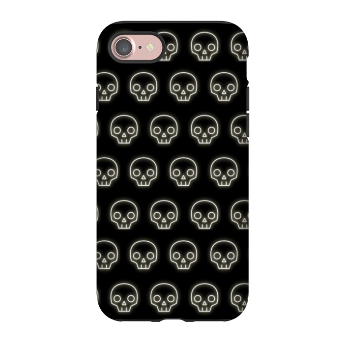 iPhone 7 StrongFit Neon skull by Laura Nagel