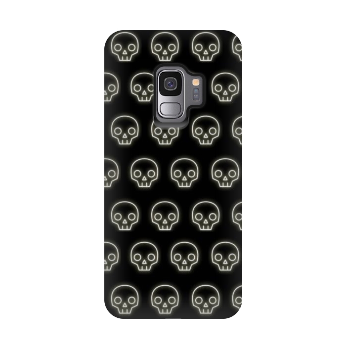 Galaxy S9 StrongFit Neon skull by Laura Nagel