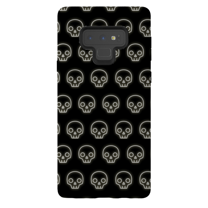 Galaxy Note 9 StrongFit Neon skull by Laura Nagel