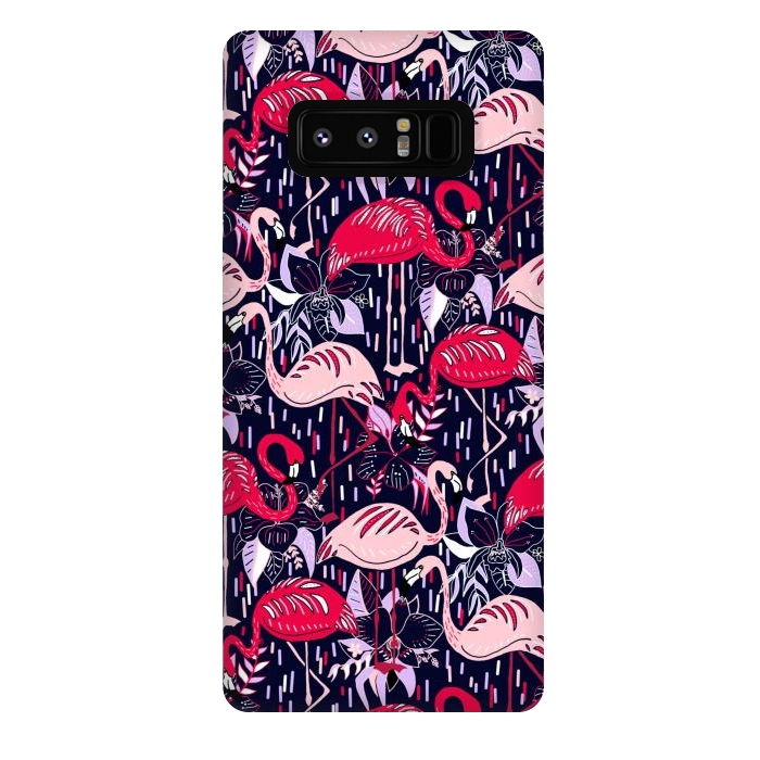 Galaxy Note 8 StrongFit Fantasy Flamingos  by Tigatiga