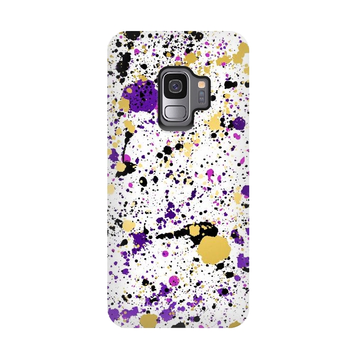 Galaxy S9 StrongFit Colorful Paint Splatter by Art Design Works