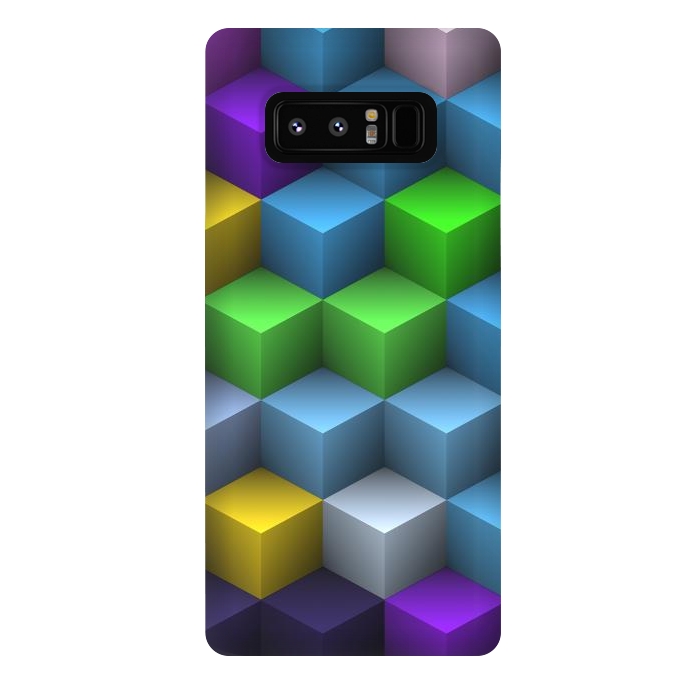 Galaxy Note 8 StrongFit 3D Colorful Squares Pattern by Art Design Works