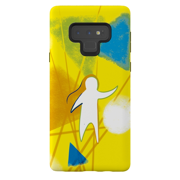 Galaxy Note 9 StrongFit Yellow Geometric by Eva Fandiño