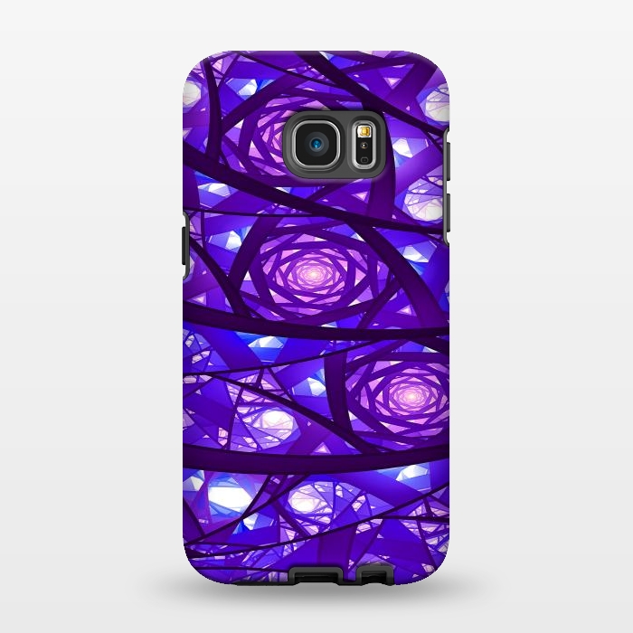 Galaxy S7 EDGE StrongFit Purple Fractal Pattern by Art Design Works