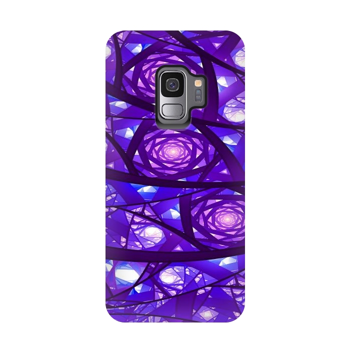 Galaxy S9 StrongFit Purple Fractal Pattern by Art Design Works