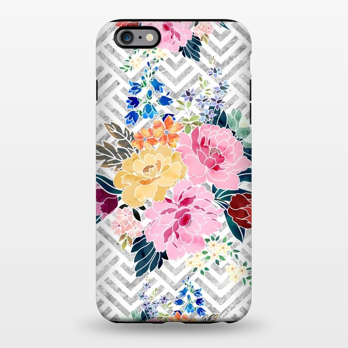 iPhone 6/6s plus StrongFit Pretty winter floral and diamond geometric design by InovArts