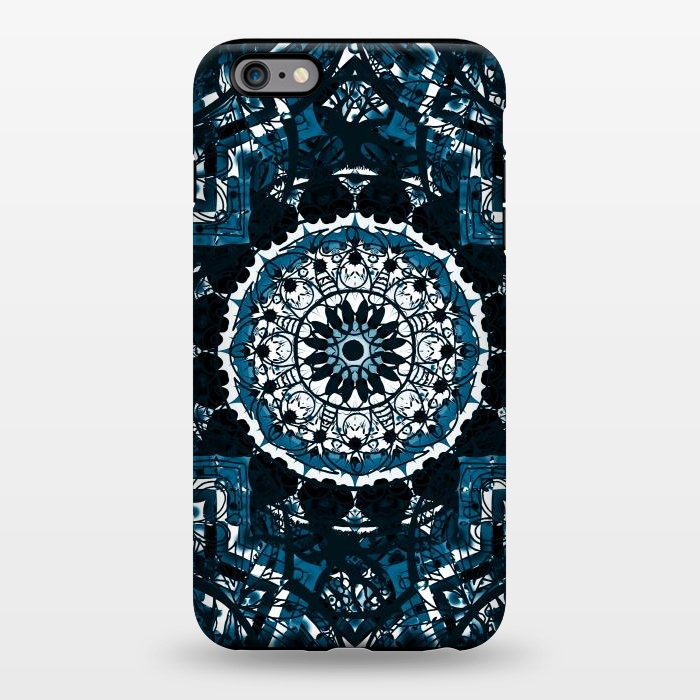 iPhone 6/6s plus StrongFit Black blue ethnic geometric mandala by Oana 