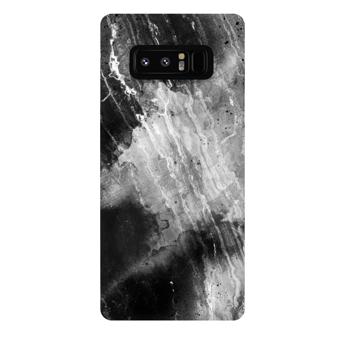 Galaxy Note 8 StrongFit Black gray faded marble painting by Oana 