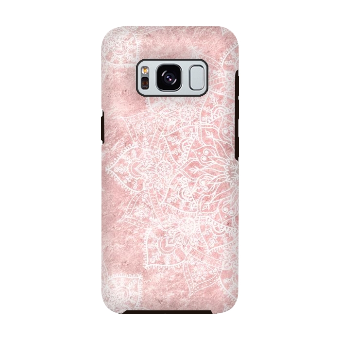 Galaxy S8 StrongFit Elegant poinsettia and snowflakes doodles mandala art by InovArts