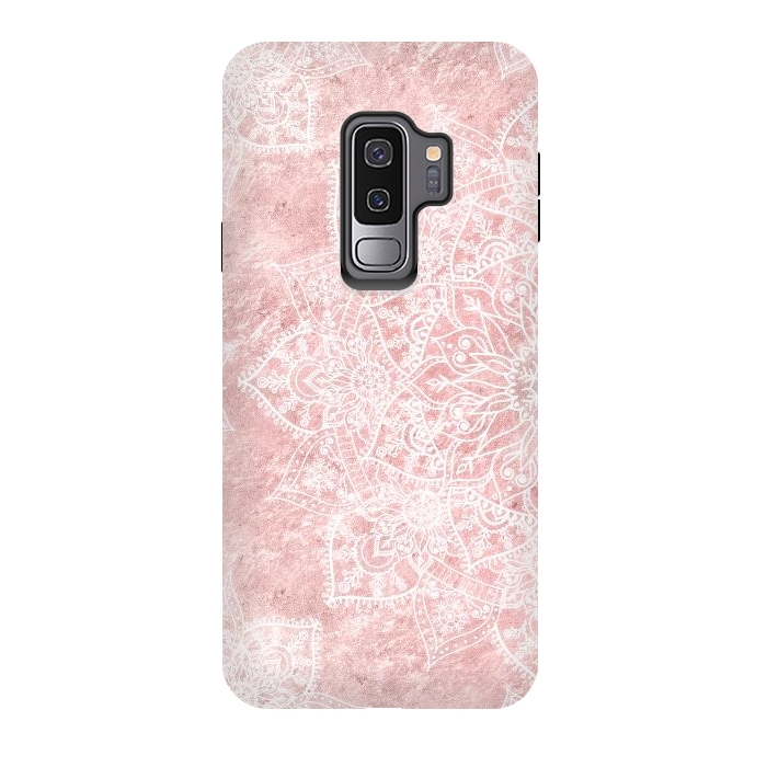 Galaxy S9 plus StrongFit Elegant poinsettia and snowflakes doodles mandala art by InovArts