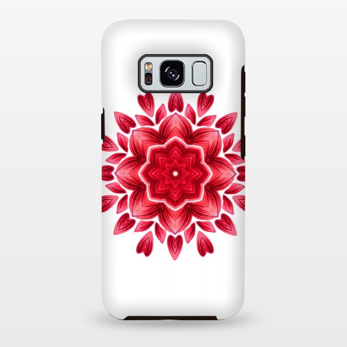 Galaxy S8 plus StrongFit Abstract Watercolor Rose Petal Floral Mandala by Boriana Giormova