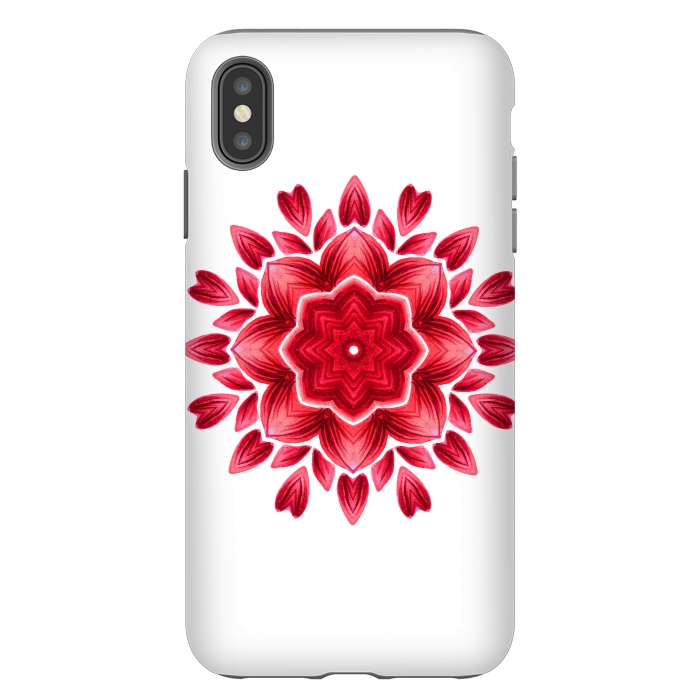 iPhone Xs Max StrongFit Abstract Watercolor Rose Petal Floral Mandala by Boriana Giormova