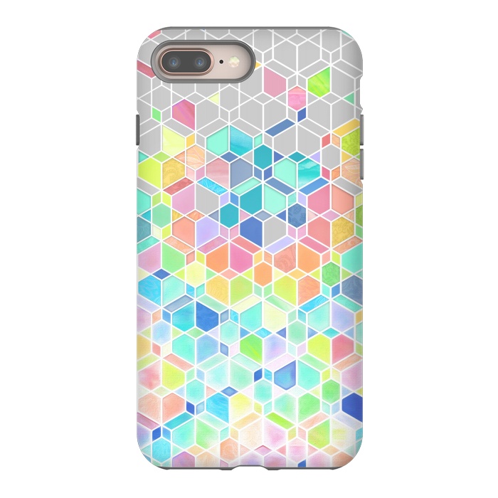 iPhone 7 plus StrongFit Rainbow Cubes and Diamonds by Micklyn Le Feuvre