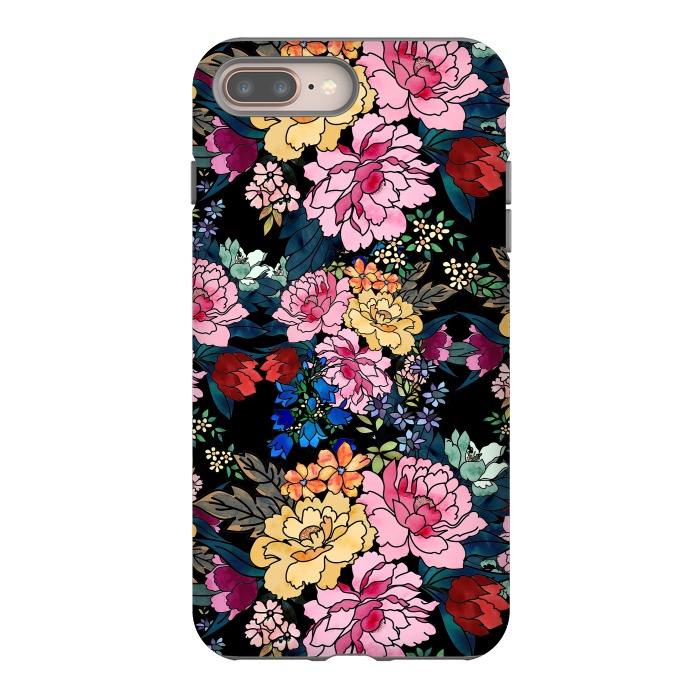 iPhone 7 plus StrongFit stylish winter flowers bouquets illustration  by InovArts