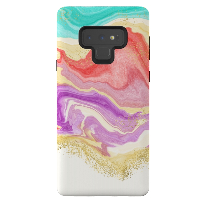 Galaxy Note 9 StrongFit Colorful Marble by Noonday Design