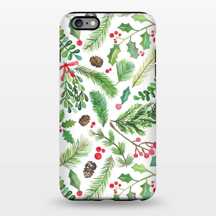 iPhone 6/6s plus StrongFit Watercolor Christmas Greenery by Noonday Design