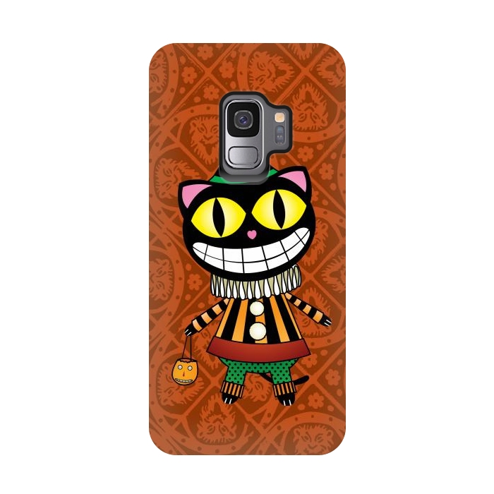 Galaxy S9 StrongFit Cassiues Harlequin Cat by Mangulica